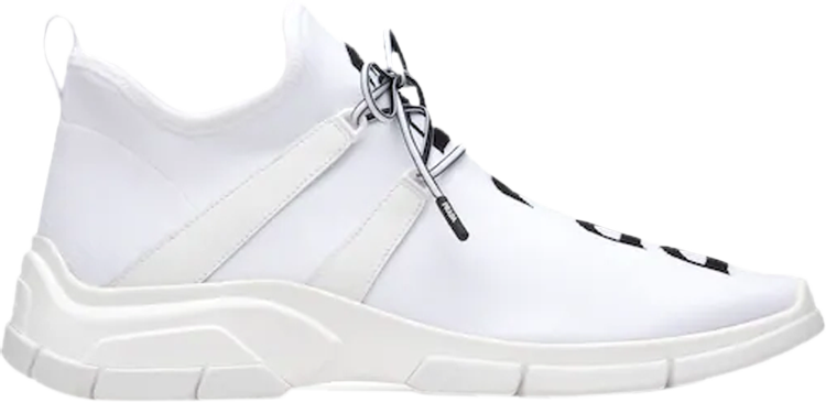 Prada Knit Fabric Sneakers 'White Black'