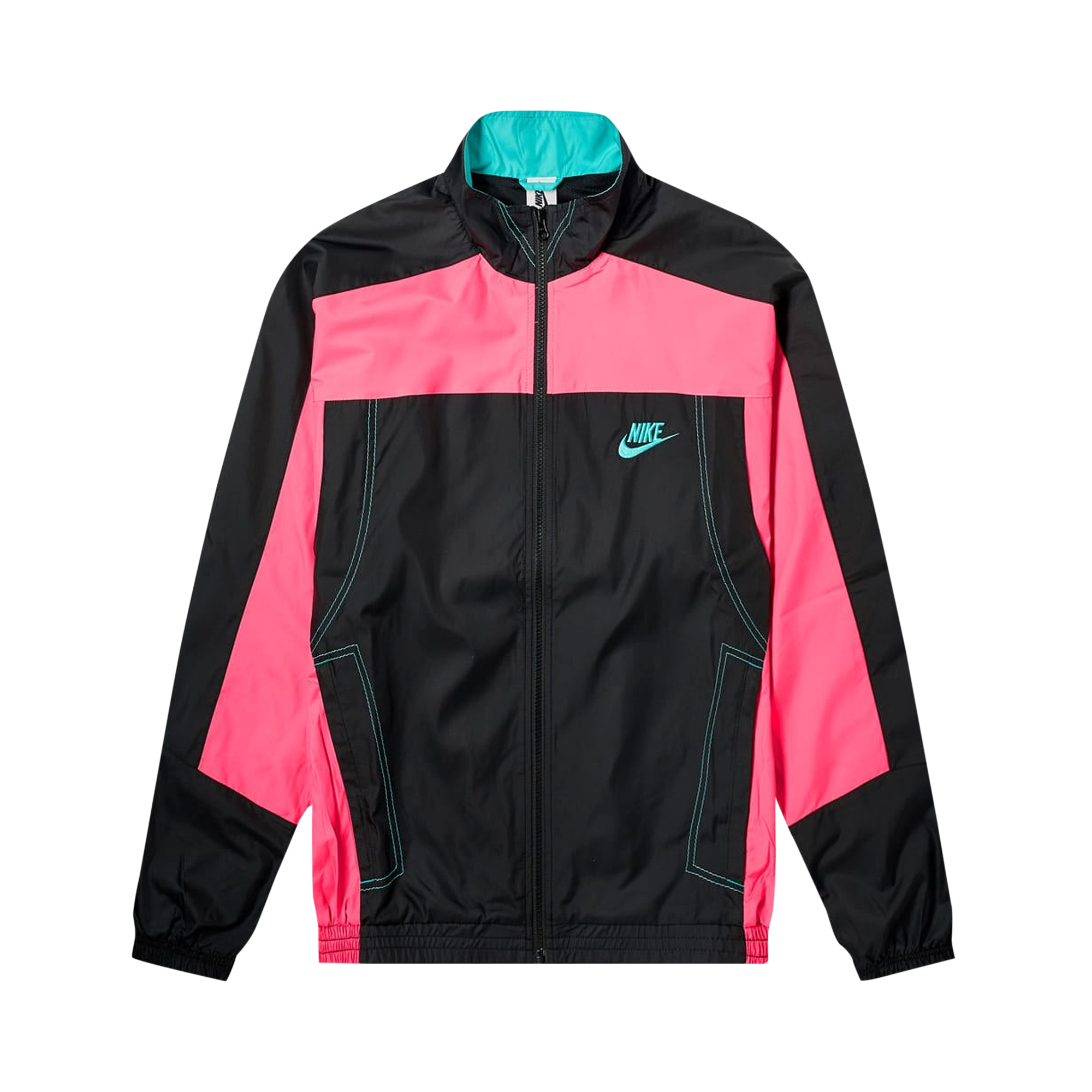 Pre-owned Nike X Atmos Nrg Vintage Patchwork Track Jacket 'black/hyper Pink/hyper Jade'