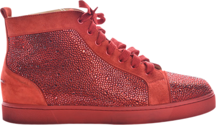 Christian Louboutin Suede Louis Strass High-Top Sneakers