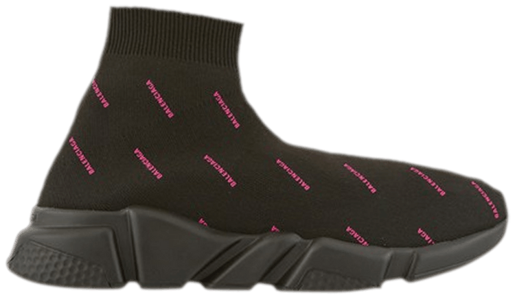 Balenciaga Speed Sneaker All Over Print   Black Pink