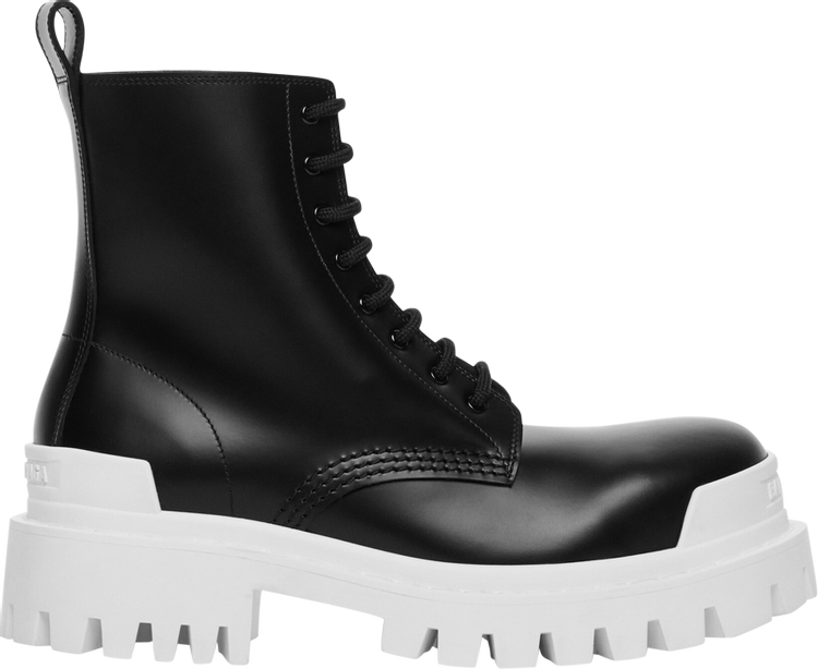 Balenciaga Strike Lace-Up Boot 'Black White'