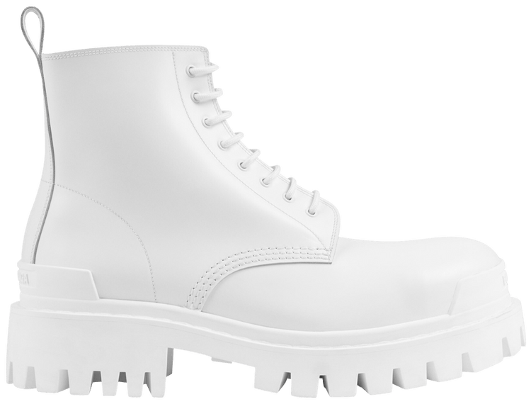 Balenciaga Strike Lace Up Boot White
