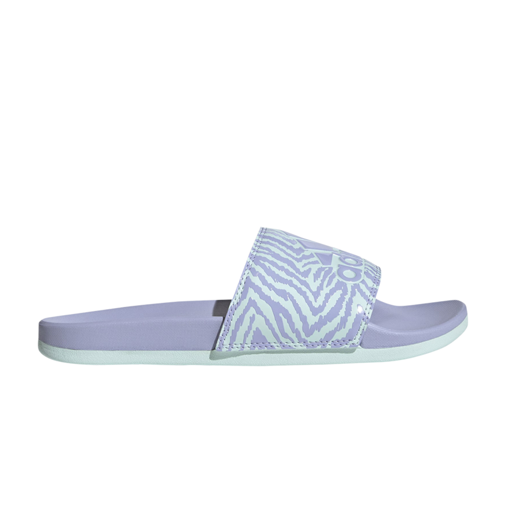 Pre-owned Adidas Originals Wmns Adilette Comfort Slide 'violet Mint Zebra' In Purple