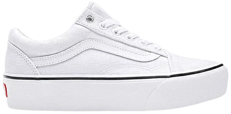 Vans Old Skool Platform Tonal Checkerboard   White