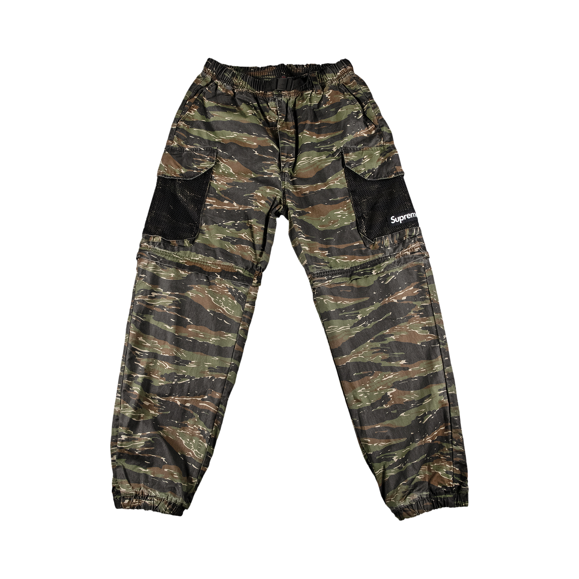 Pre-owned Supreme Mesh Pocket Belted Cargo Pant 'tigerstripe Camo' In Multi-color