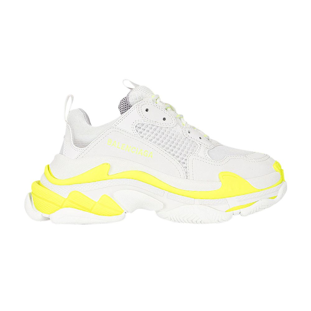 Pre-owned Balenciaga Wmns Triple S Sneaker 'white Fluo Yellow' | Women's Size 39
