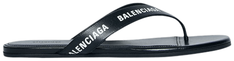 Buy Balenciaga Wmns Flip Flop Slides 'Allover Logo - Black