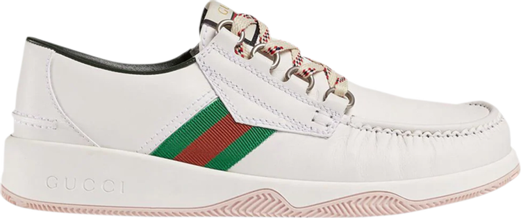 Gucci Leather Web Lace Up Low 'White'