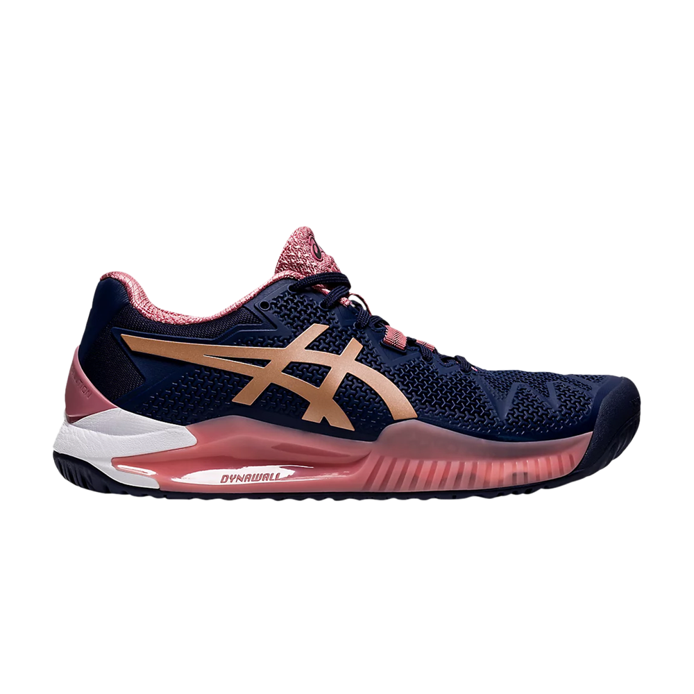 Pre-owned Asics Wmns Gel Resolution 8 'peacoat Rose Gold' In Blue