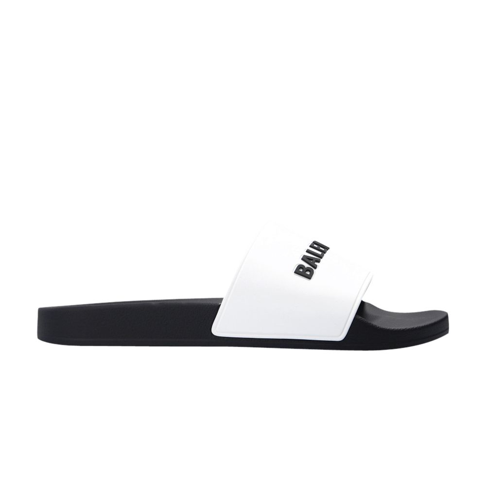 Balenciaga Pool Slides 'White Black' | Men's Size 41