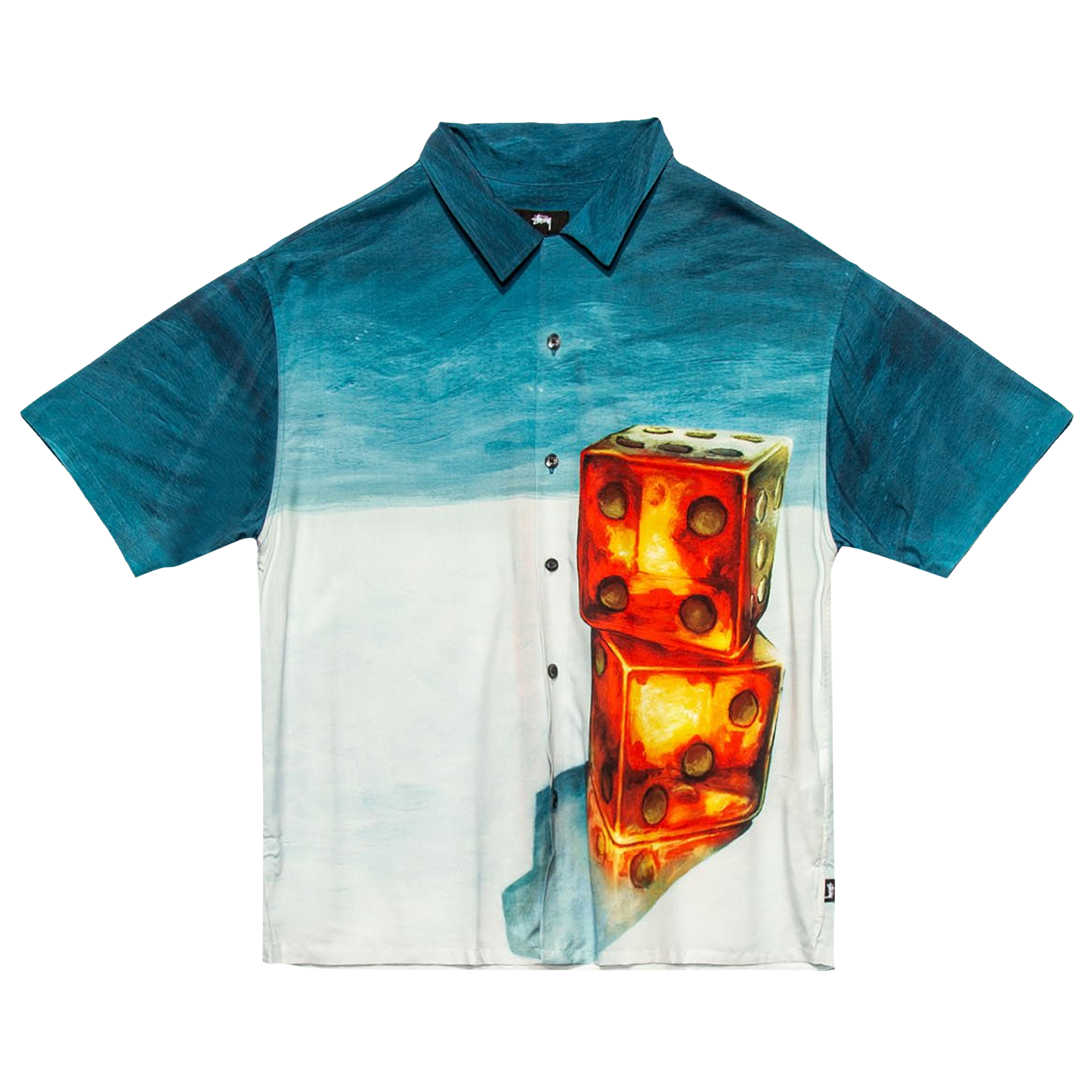 Pre-owned Stussy Dice Painting Shirt 'blue'