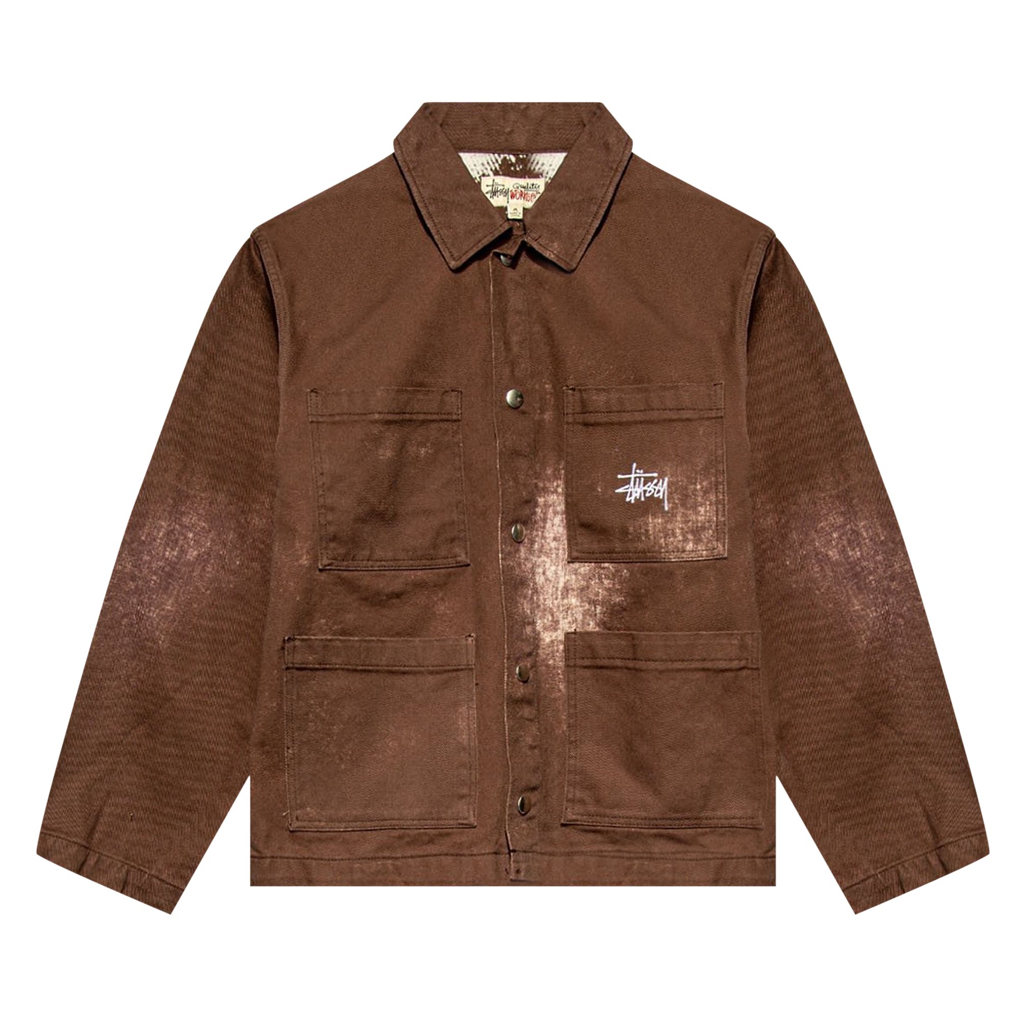 Stussy Spotted Bleach Chore Jacket 'Brown' | Men's Size L