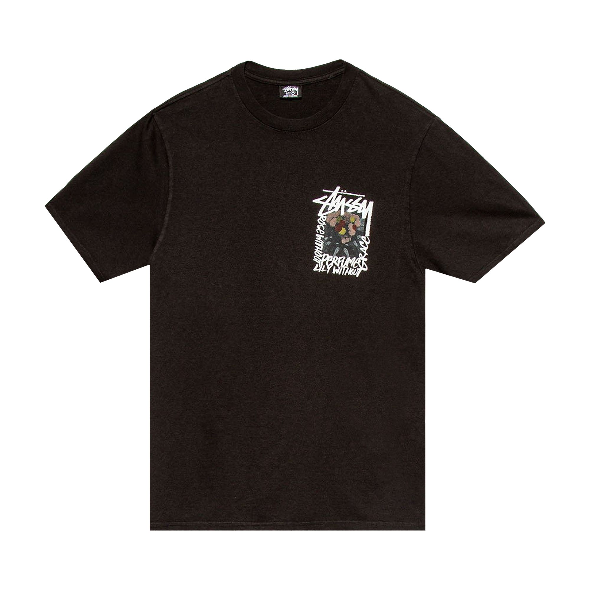 Pre-owned Stussy Camellias Pigment Dyed Tee 'black'