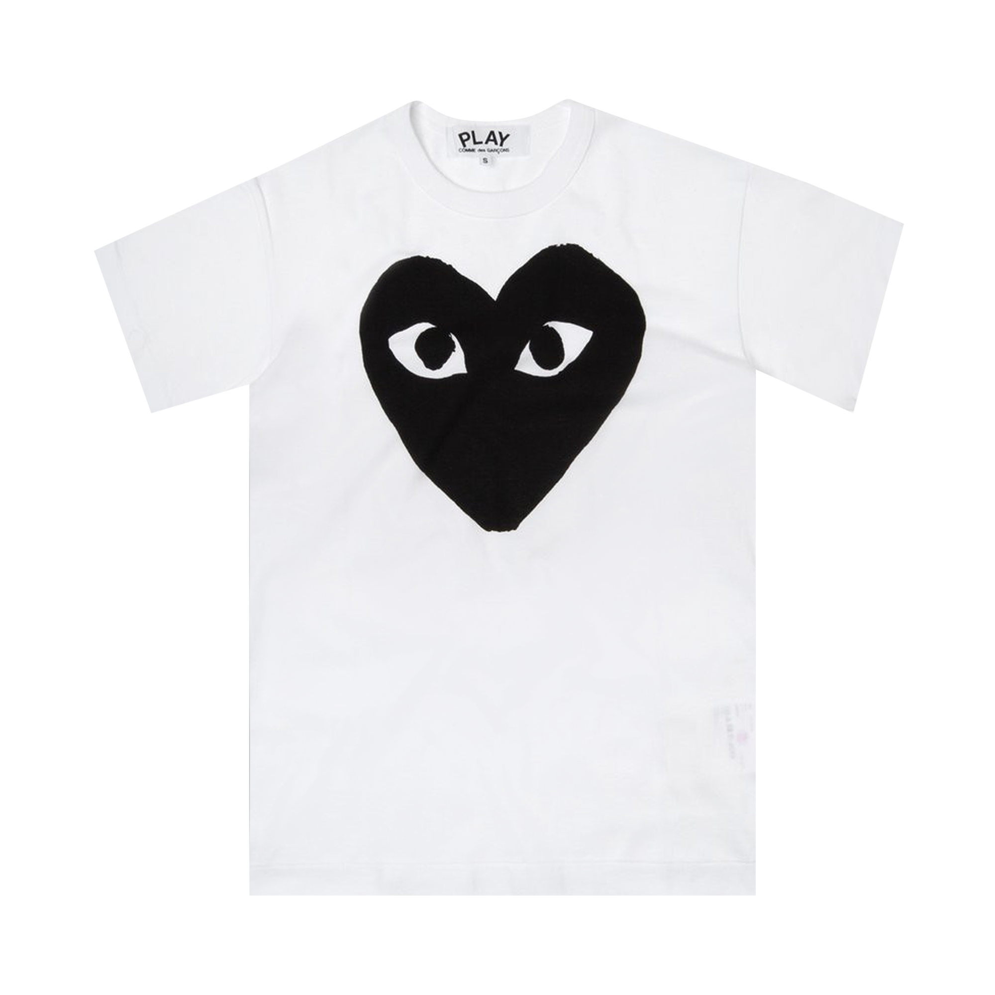Pre-owned Comme Des Garçons Play Logo Print T-shirt 'white/black' In Multi-color
