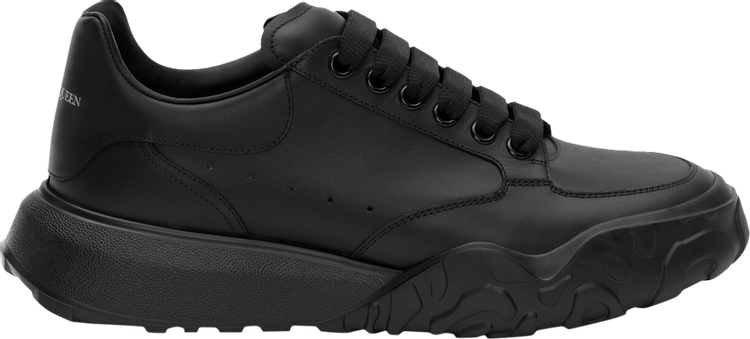 Alexander Mcqueen Outlet: New Court Eco sneakers in leather and neoprene -  Black