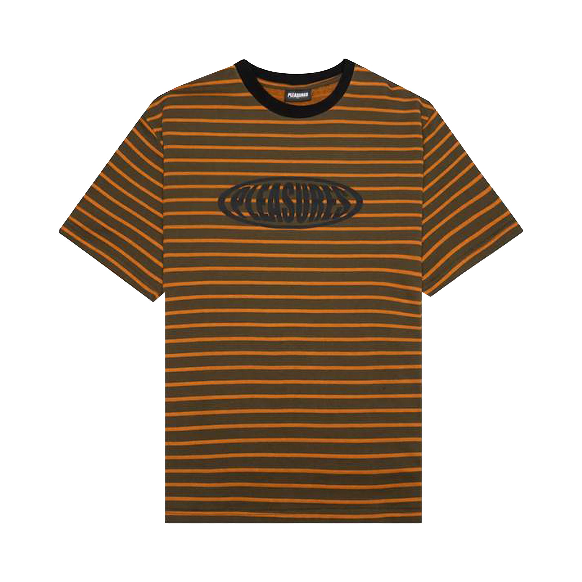 Pre-owned Pleasures Sports Striped Shirt 'orange' | Men's Size Xl