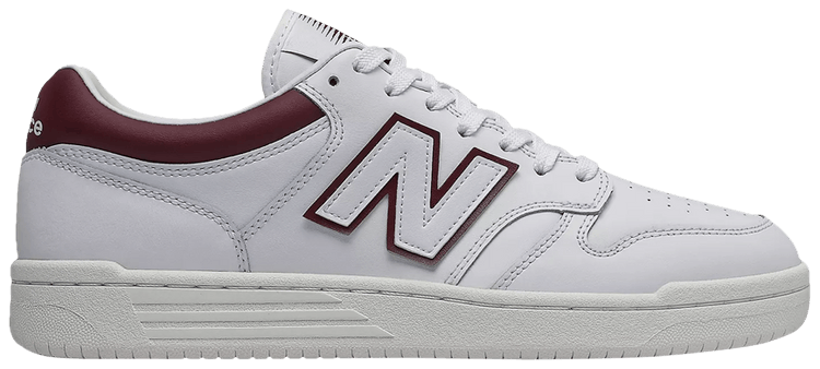 New Balance 480 4E Wide White Burgundy
