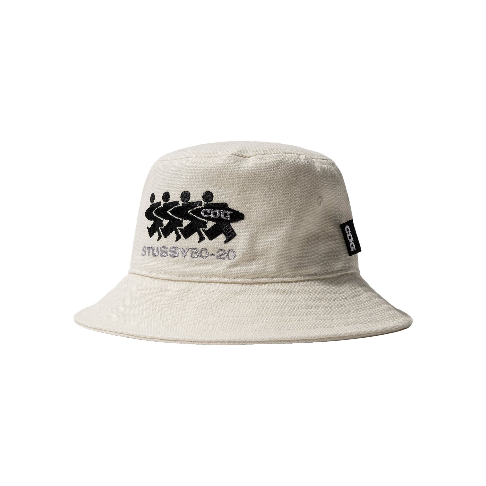 Pre-owned Stussy X Comme Des Garçons Canvas Bucket Hat 'natural' | Cream | Men's Size S/m