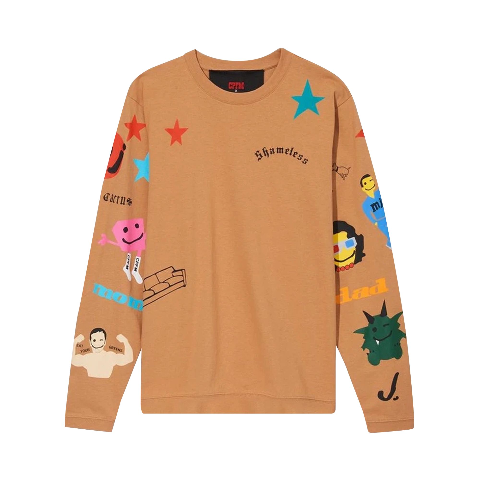 Pre-owned Cactus Plant Flea Market X Marc Jacobs Tattoo Long-sleeve Tee 'sand' | Tan | Men's Size Xs In Brown