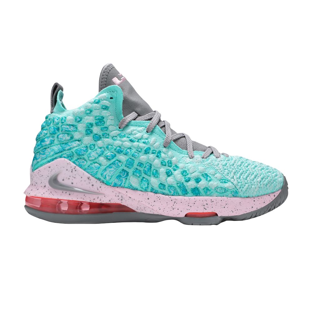 Pre-owned Nike Lebron 17 Gs 'south Beach' | Blue | Kid's Size 4.5