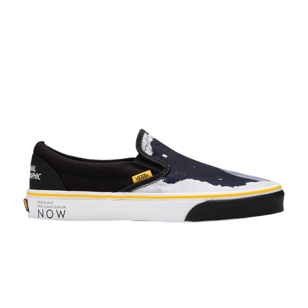 Vans National Geographic x Classic Slip-On 'Then Now Glacier' | Black | Men's Size 4