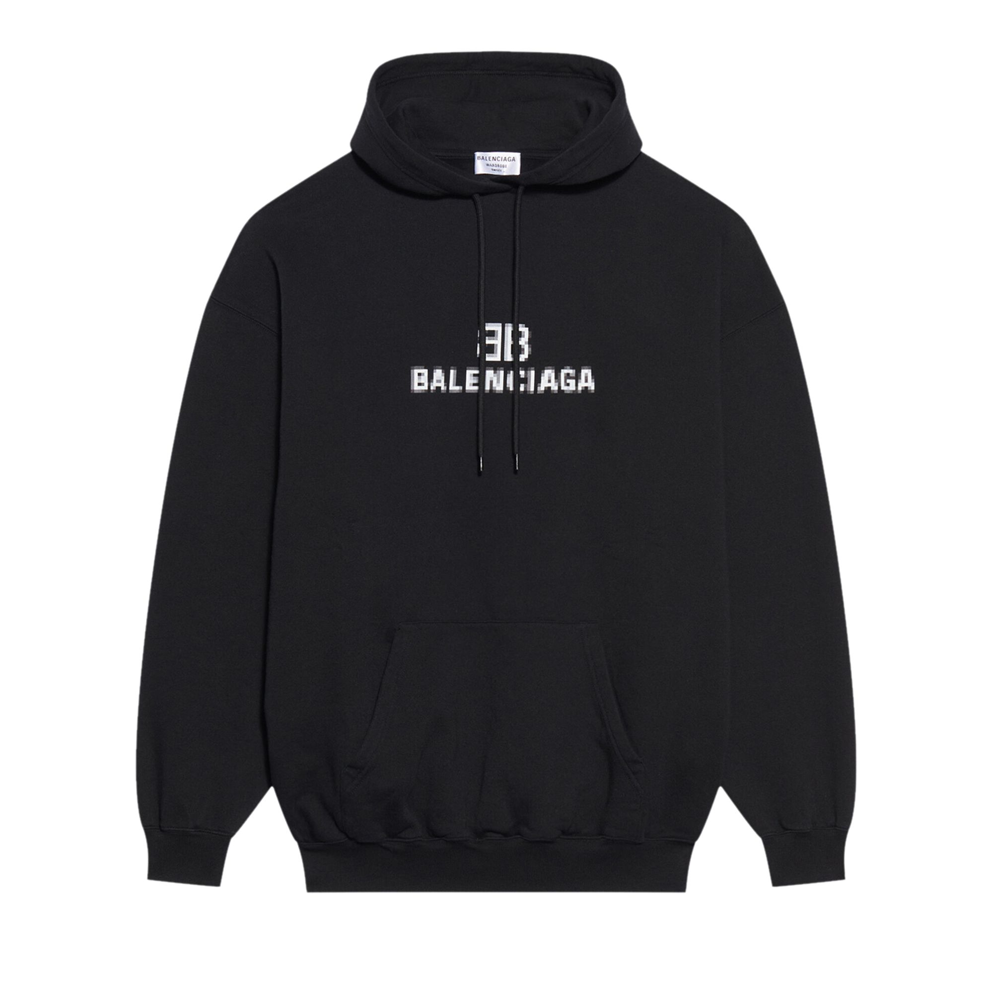 Balenciaga BB Pixel Medium Fit Hoodie 'Black/White' | Men's Size M