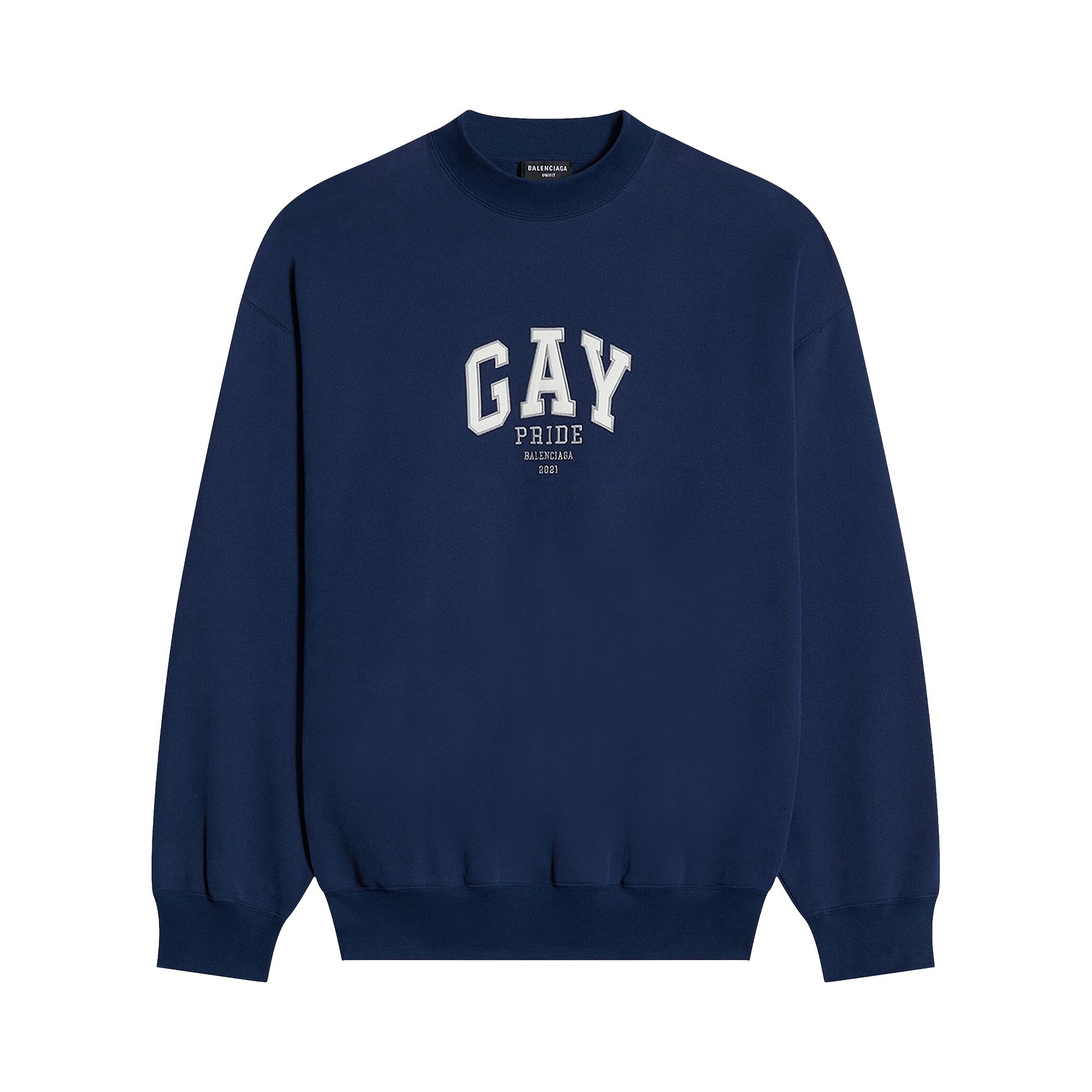 Balenciaga Pride 2021 Crewneck 'Navy/White/Grey' | Men's Size XL