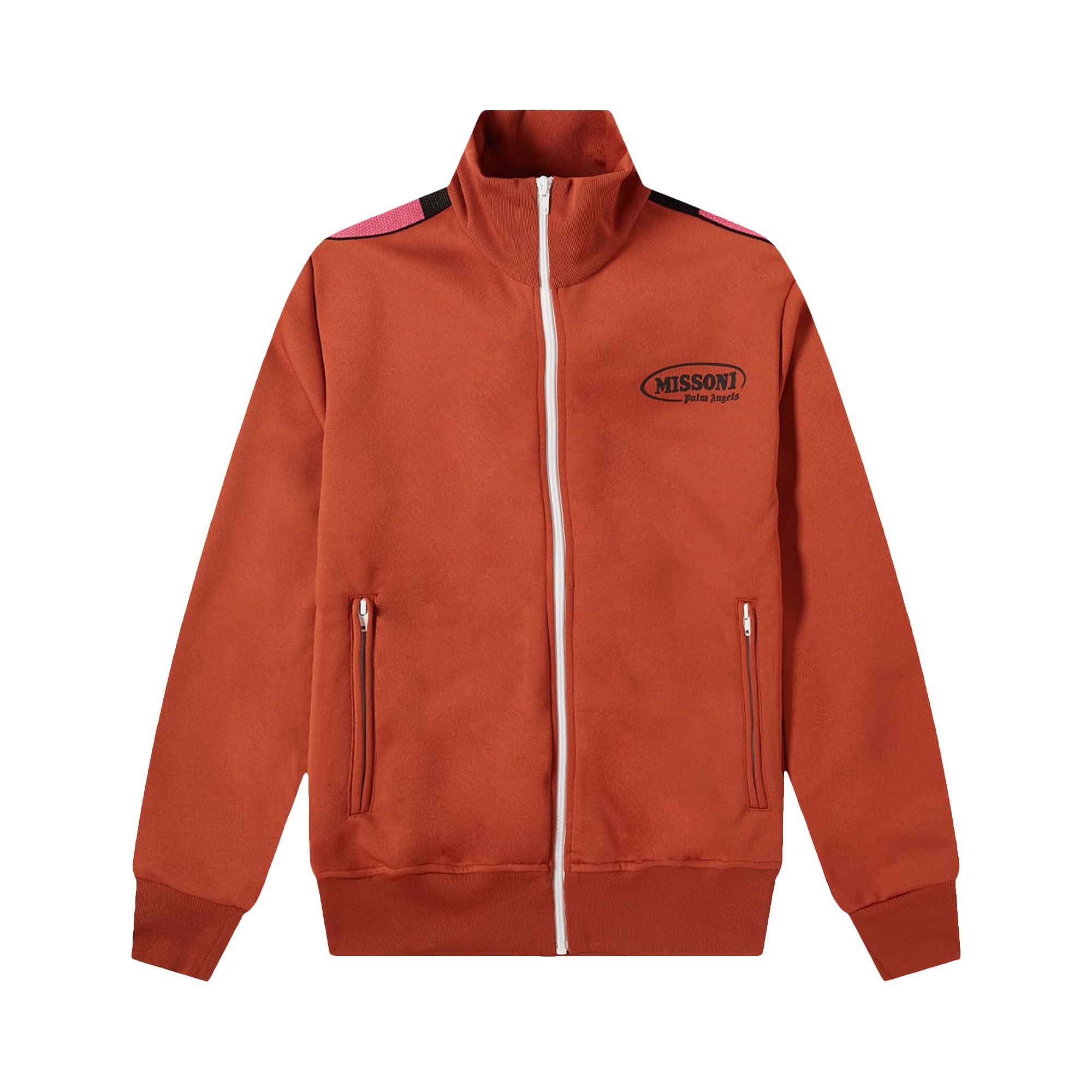 PALM ANGELS PALM ANGELS X MISSONI TRACK JACKET 'BRICK RED/WHITE'
