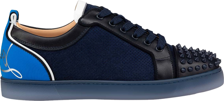 Christian Louboutin Sneakers Louis Junior Spikes in Blau für