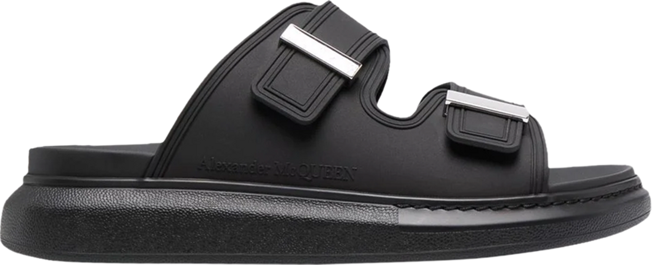 Buy Alexander McQueen Hybrid Double Buckle Sandal 'Black' - 663563 ...