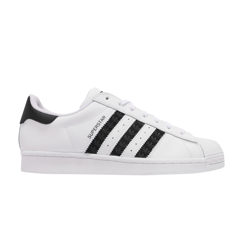 Pre-owned Adidas Originals Superstar 'logo Stripes - White Black'