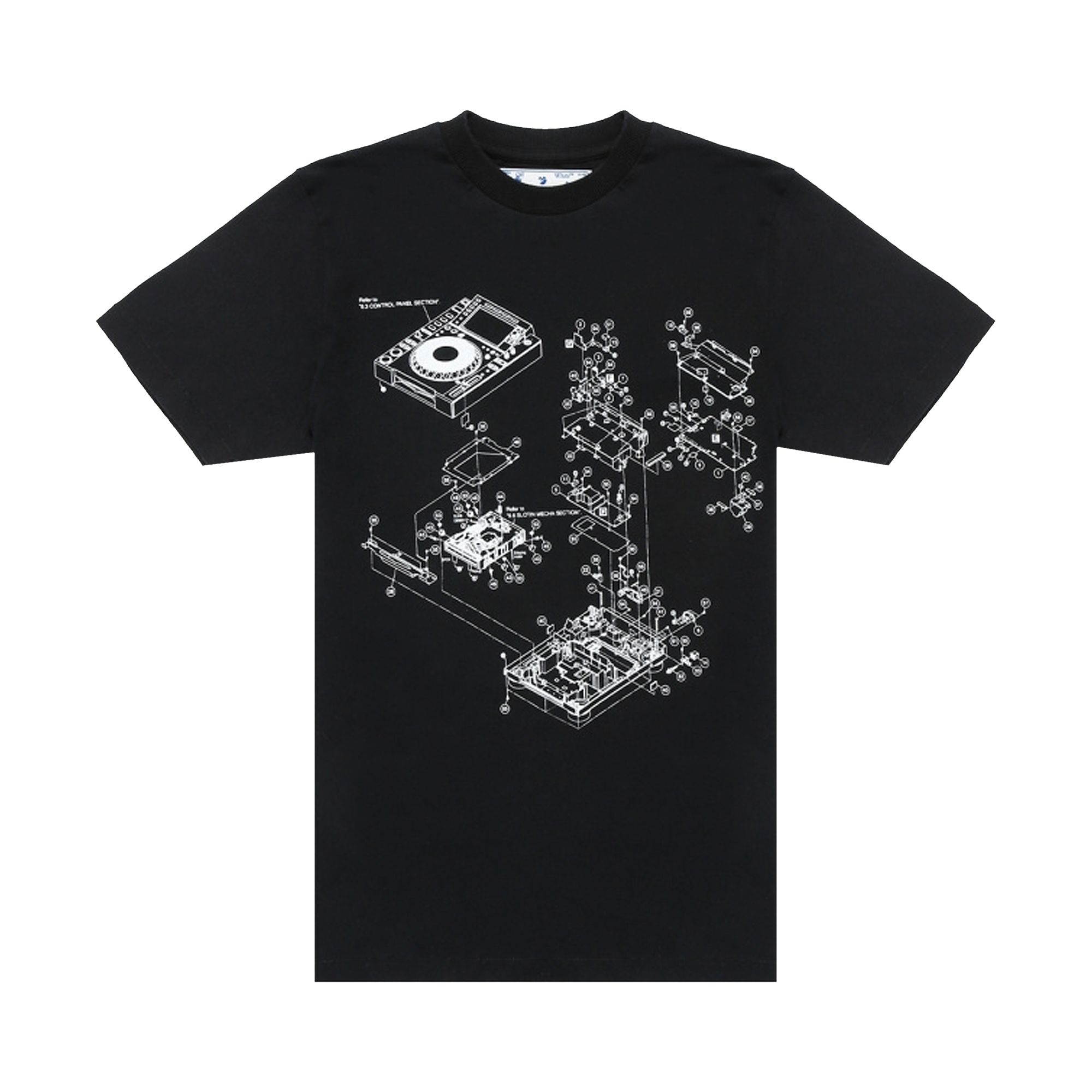 Pre-owned Off-white X Pioneer Sound Engineering Console T-shirt 'black/brilliant Green' | Men's Size L