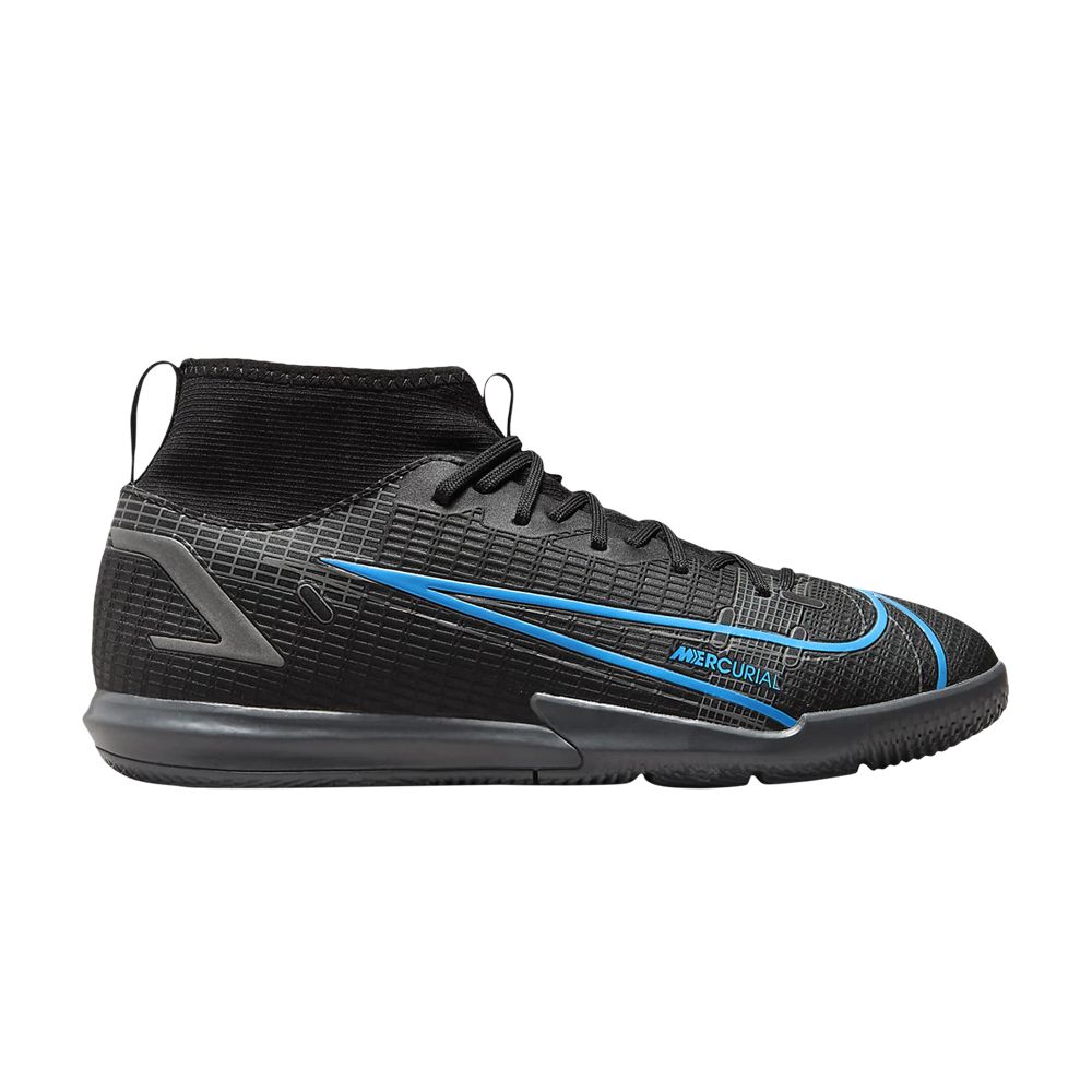 Pre-owned Nike Mercurial Superfly 8 Academy Ic Gs 'black Photo Blue' | Kid's Size 4