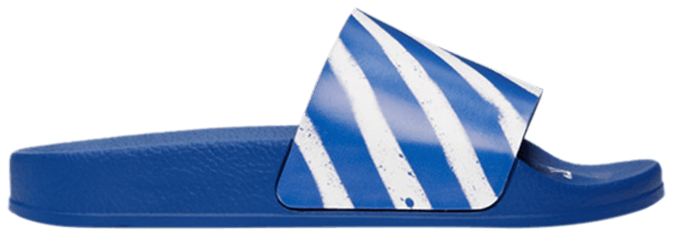 Off White Industrial Sliders Diagonal Stripe   Blue