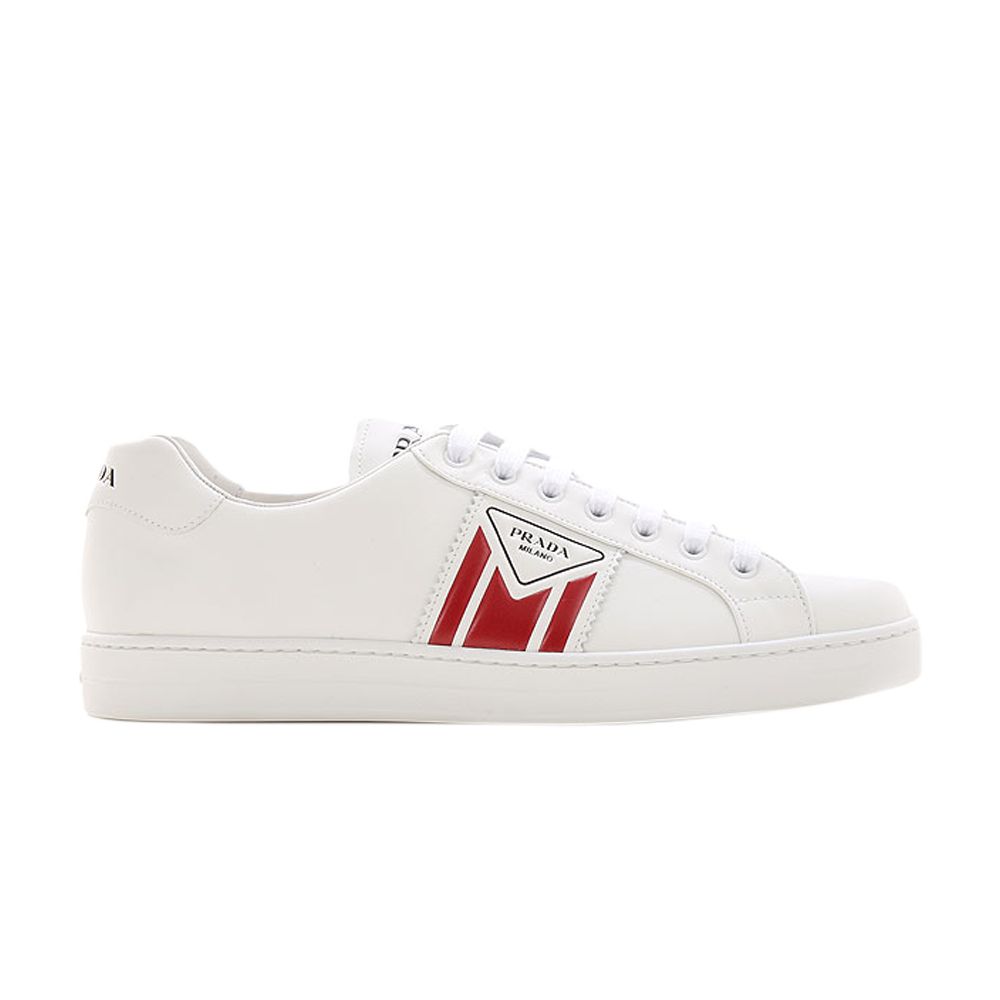 Prada New Avenue Leather Low 'White Red' - 4E3544-3L8U-F0970