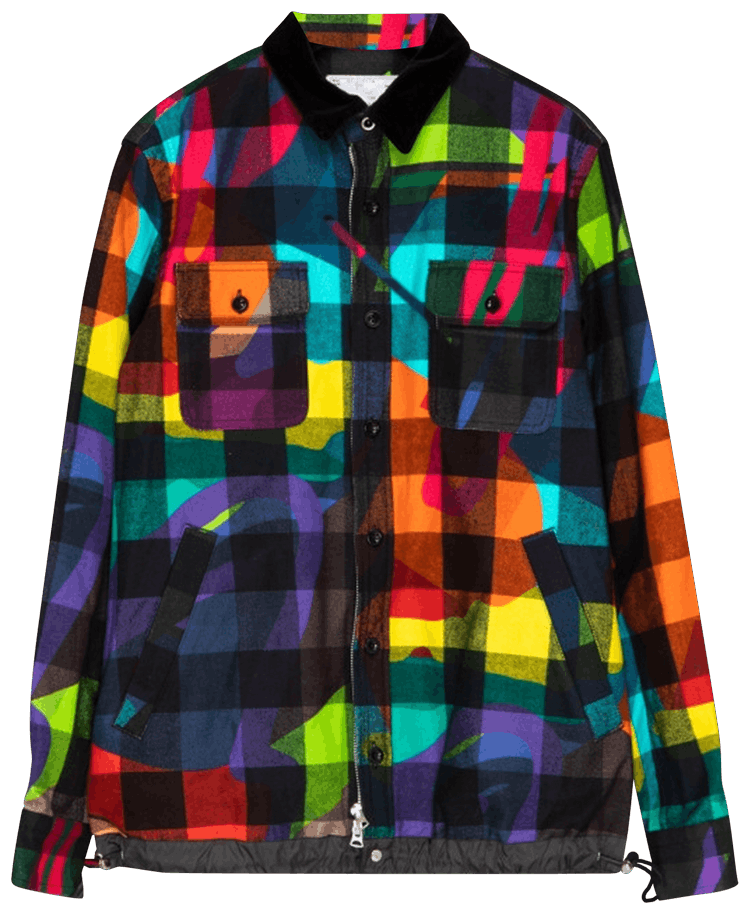 sacai x KAWS / Plaid Pullover camo サイズ3 Sacai x KAWS – stormfashion.dk