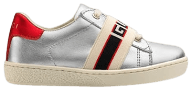Gucci Ace Elastic Web Toddler Silver Red