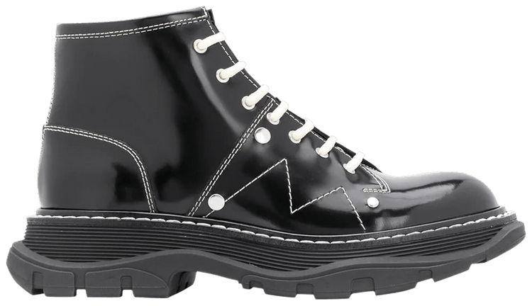 Buy Alexander McQueen Wmns Tread Slick Lace Up Boot 'Black Buy Alexander McQueen Wmns Tread Slick Lace Up Boot 'Black