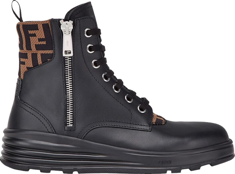 Fendi Leather Ankle Boot 'FF Logo - Black Brown'