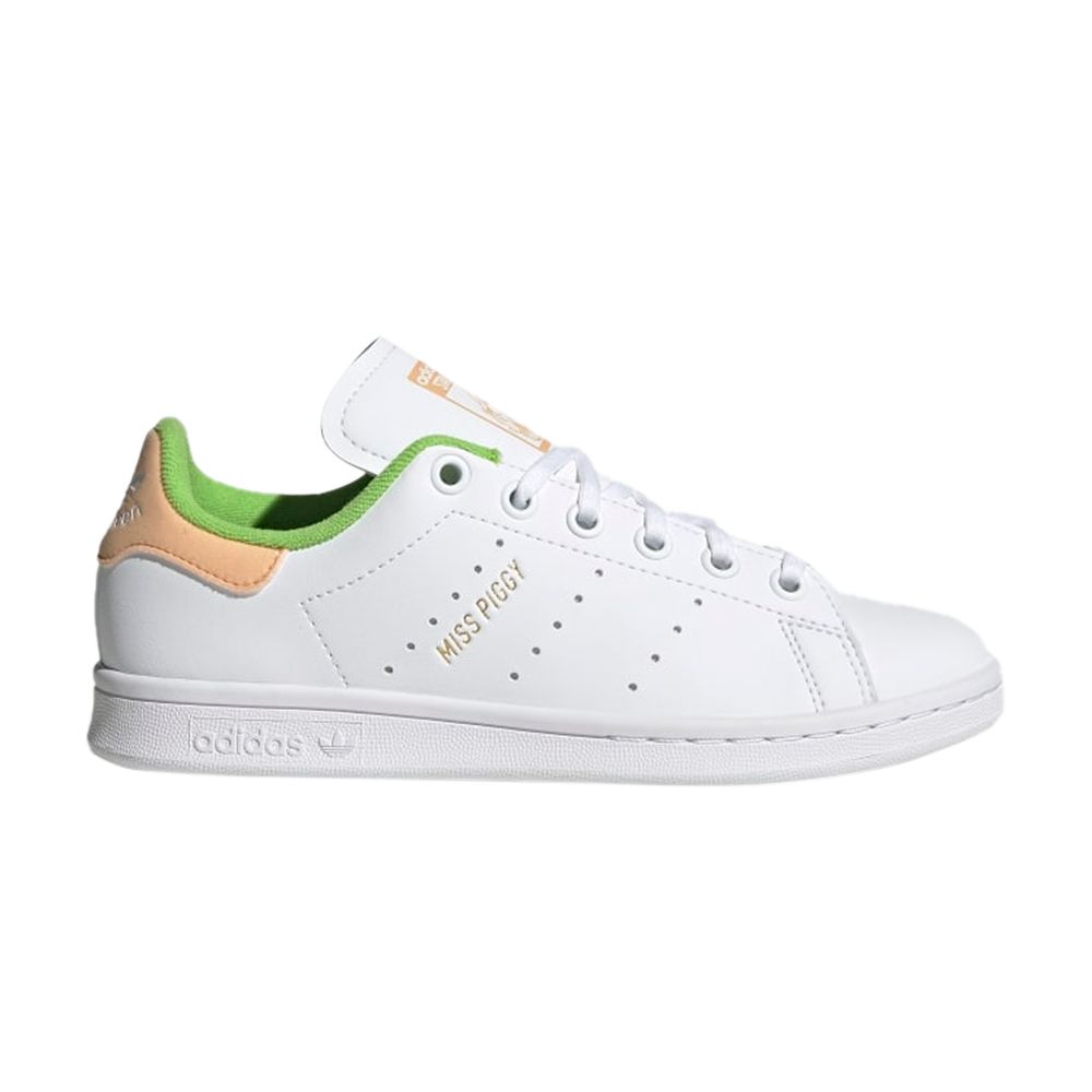 Pre-owned Adidas Originals Adidas Disney X Stan Smith J 'miss Piggy & Kermit' | White | Kid's Size 5.5