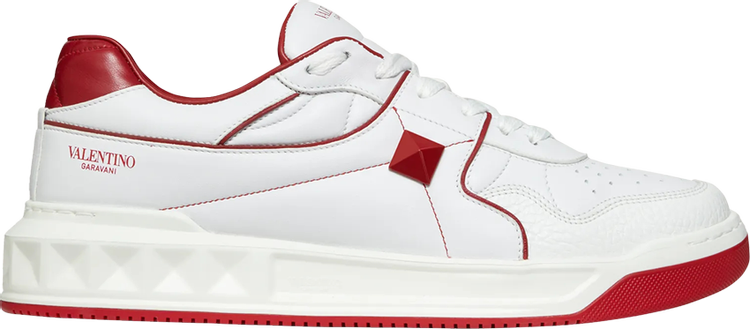 Valentino One Stud Low 'White Red'