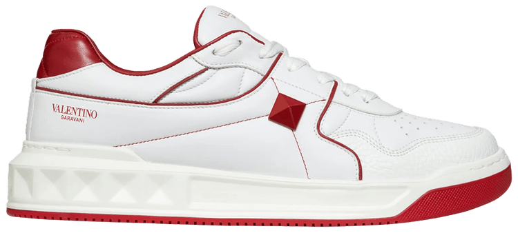 Buy Valentino One Stud Low 'White Red' - WY2S0E71 NWN R81 | GOAT