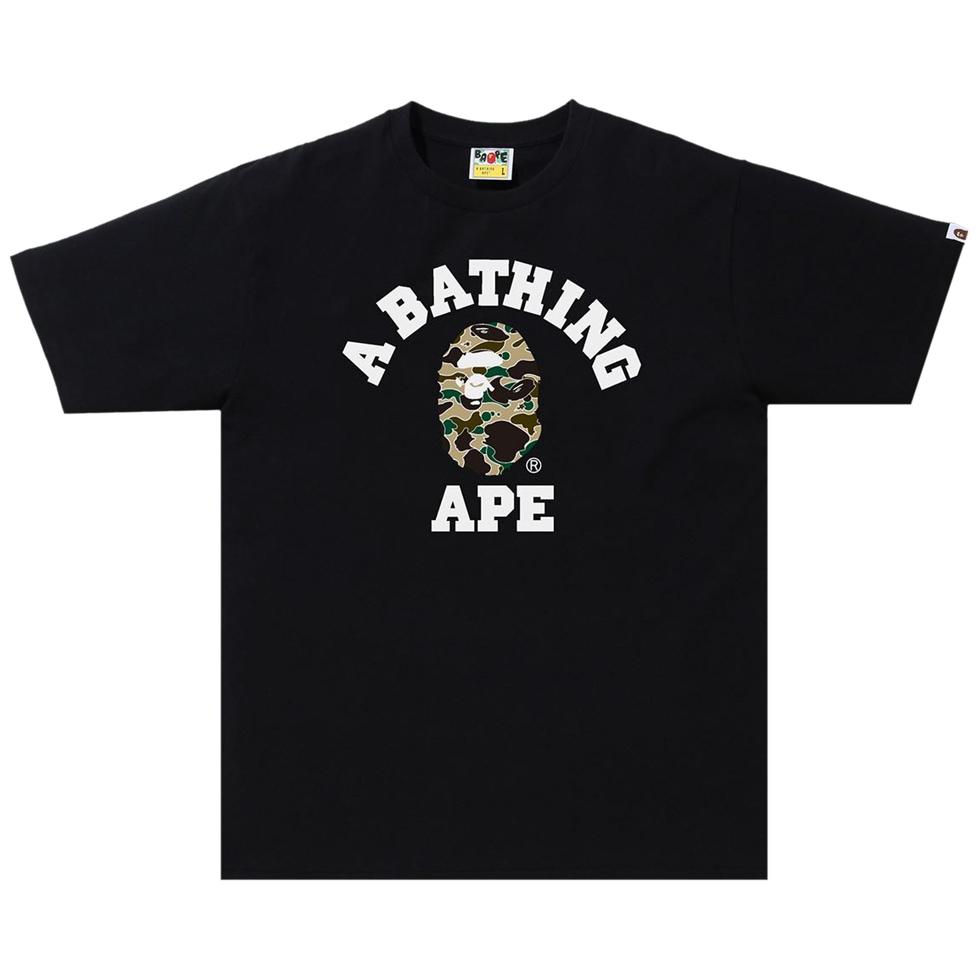 Pre-owned Bape Sta Camo College Tee 'black/yellow' | Men's Size Xl