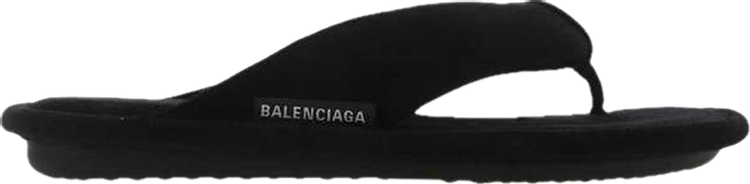 Balenciaga Wmns Soft Thong Slides Black Velvet