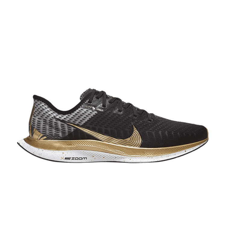 Size 7.5 Zoom Pegasus Turbo 2 Shanghai City Black Metallic Gold