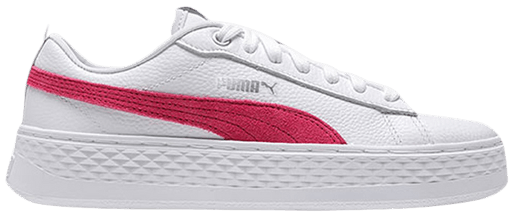 Buy Wmns Smash Platform Leather White Bright Rose 366487 20 GOAT AU