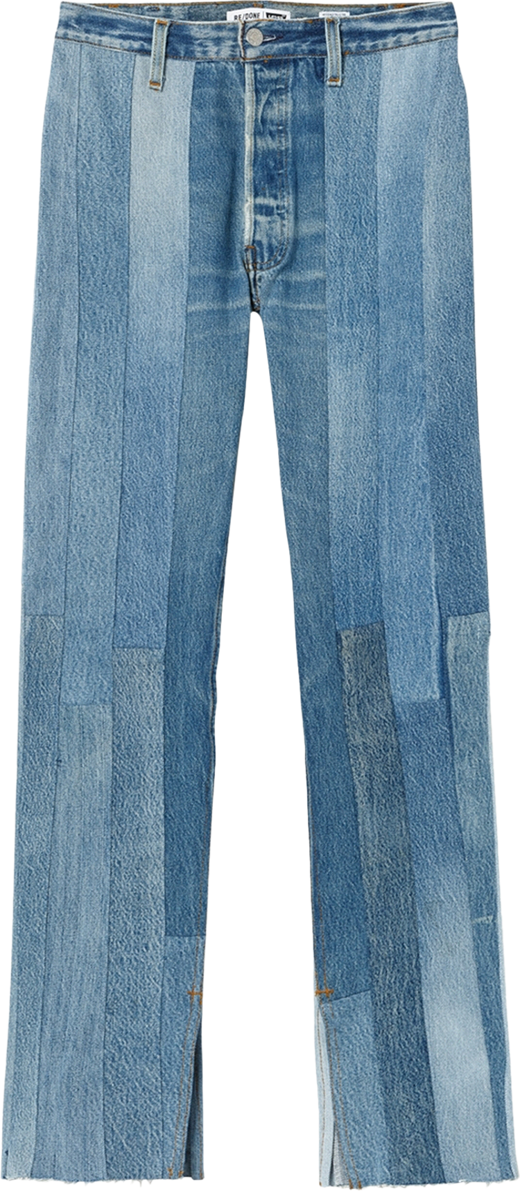 2020 pre-owned patchwork cropped jeans