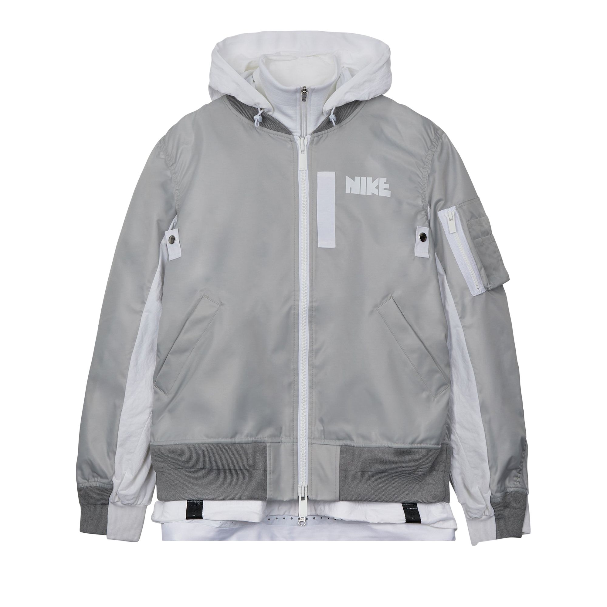 Nike x Sacai Layered Bomber Jacket 'Grey Fog' | Men's Size XL