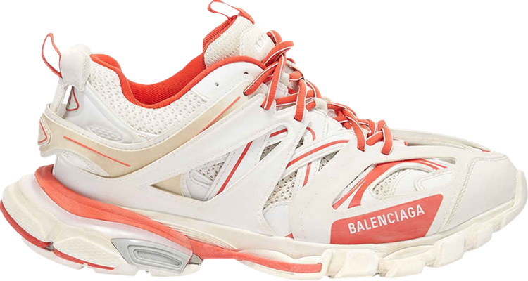 Balenciaga White & Red Track Sneakers - NOBLEMARS