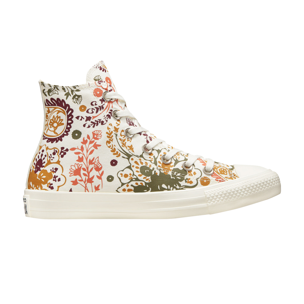 Pre-owned Converse Wmns Chuck Taylor All Star High 'fall Florals' In Cream